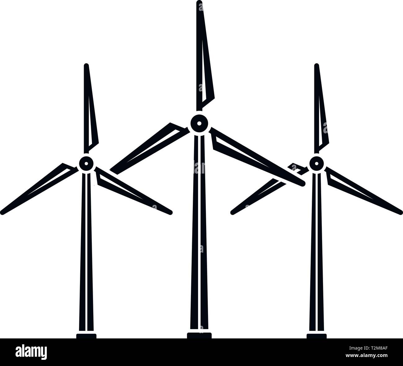 Wind turbine eco station icon. Simple illustration of wind turbine eco ...