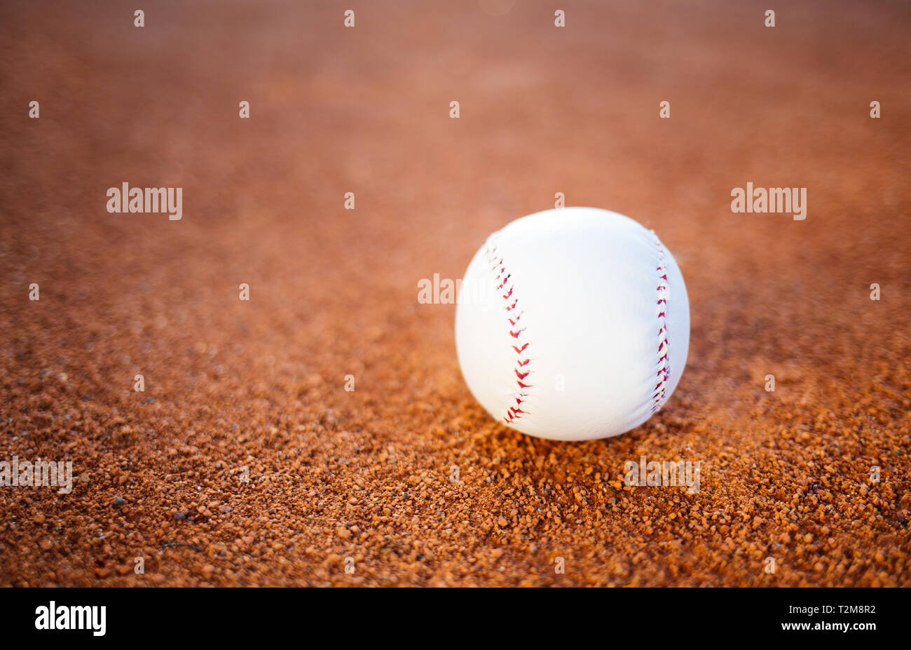 Baseball ball on pitchers mound Stock Photo Alamy