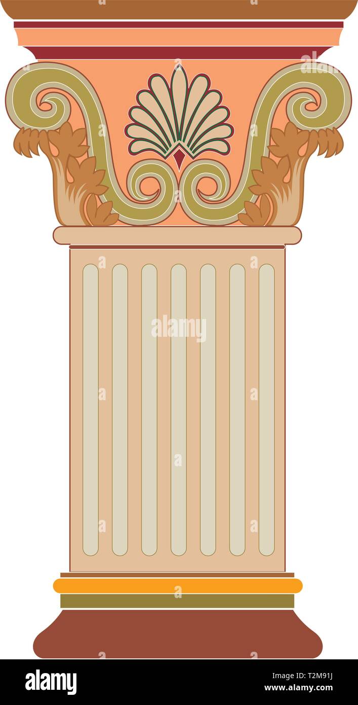 old classic Art Greek Decorative Column vector Stock Vector