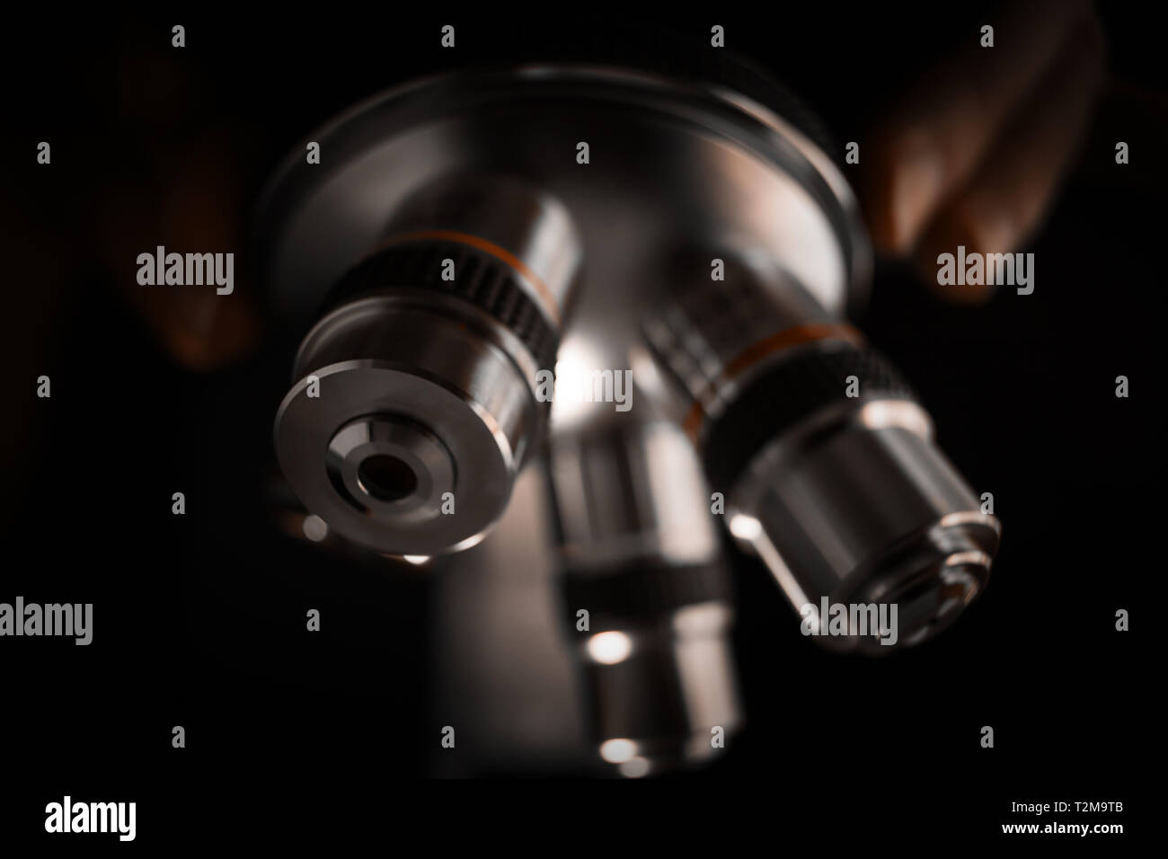 Optical microscope science and laboratory equipment. Microscope is