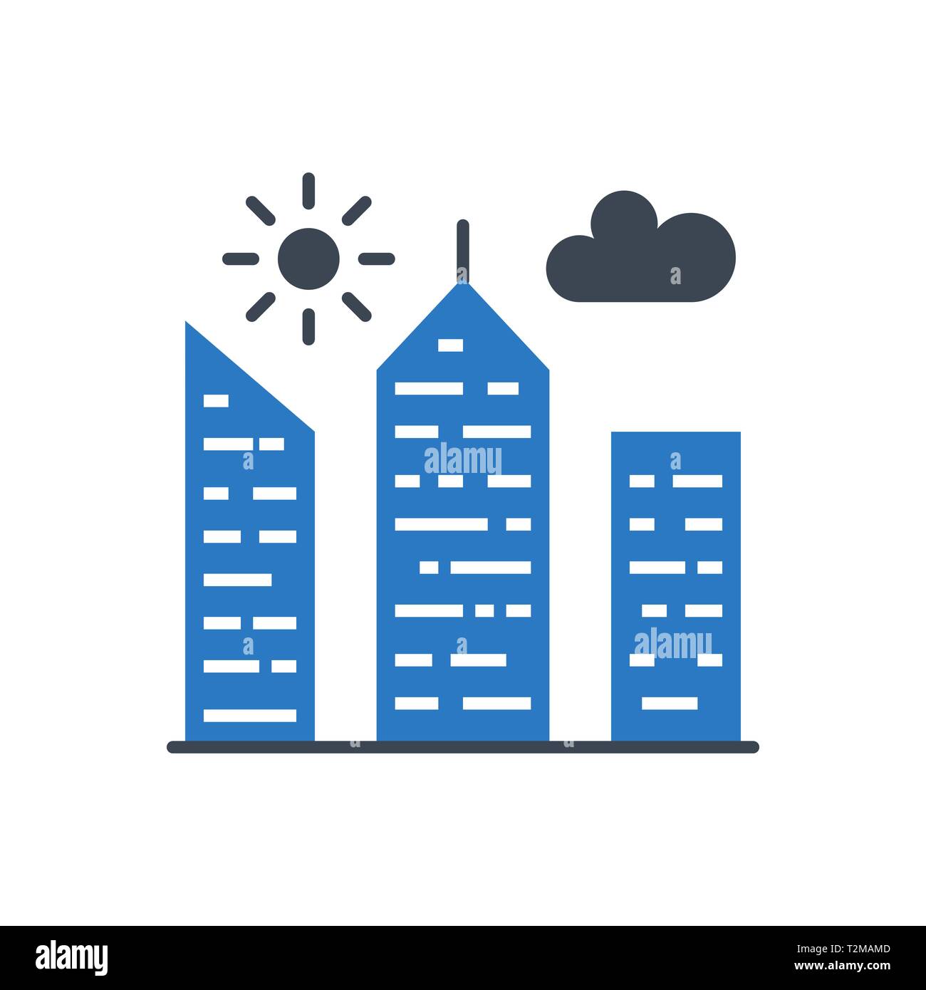 City Building Glyph Vector Icon Stock Vector