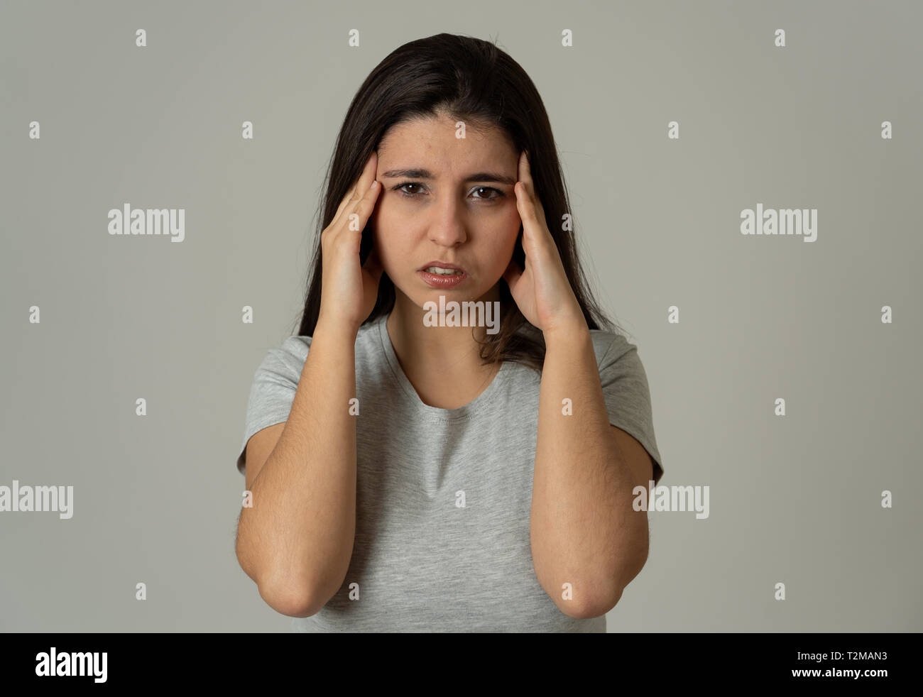 Mexican young woman sad hi-res stock photography and images - Alamy