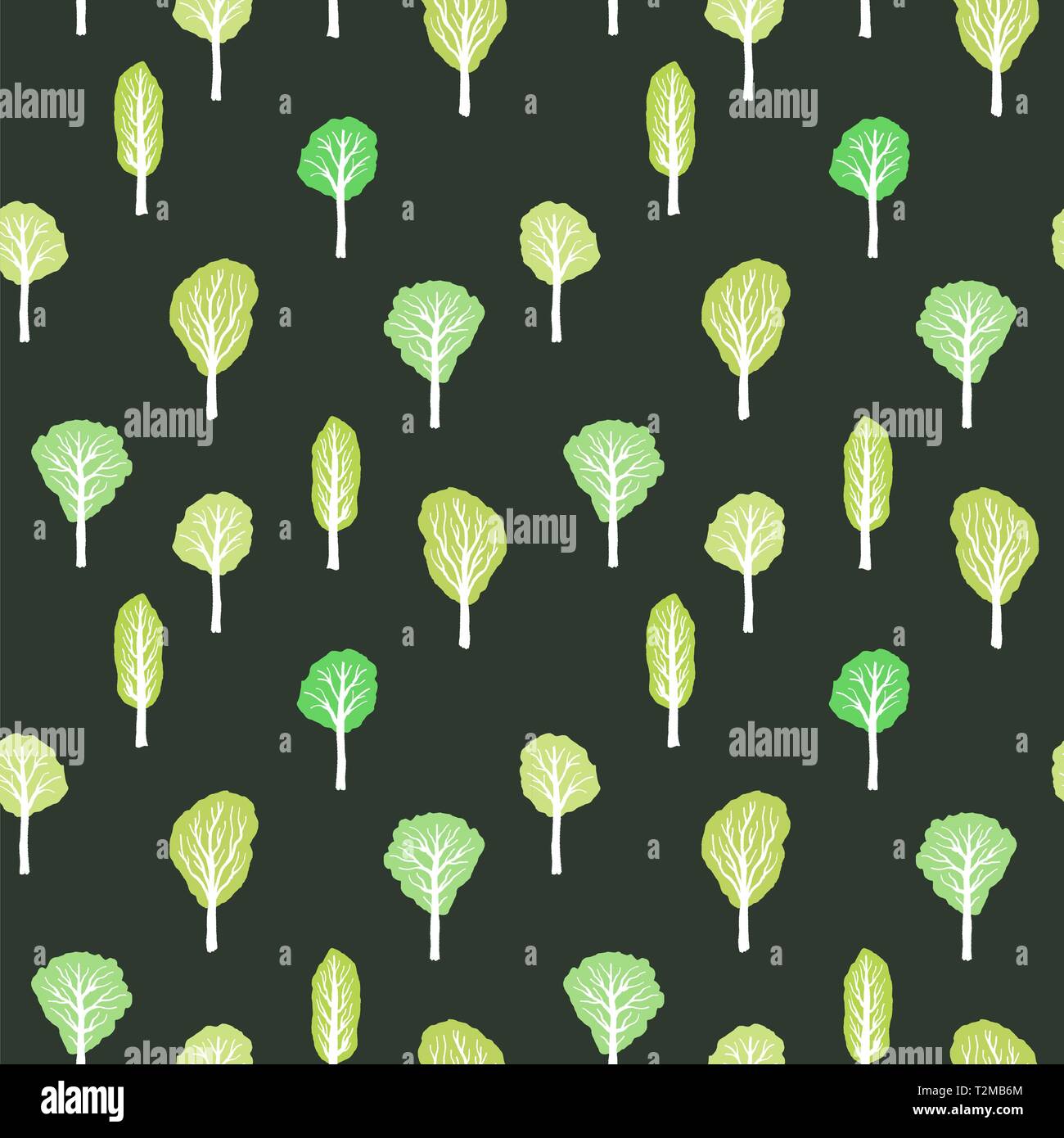 Green forest background - seamless trees vector illustration Stock ...