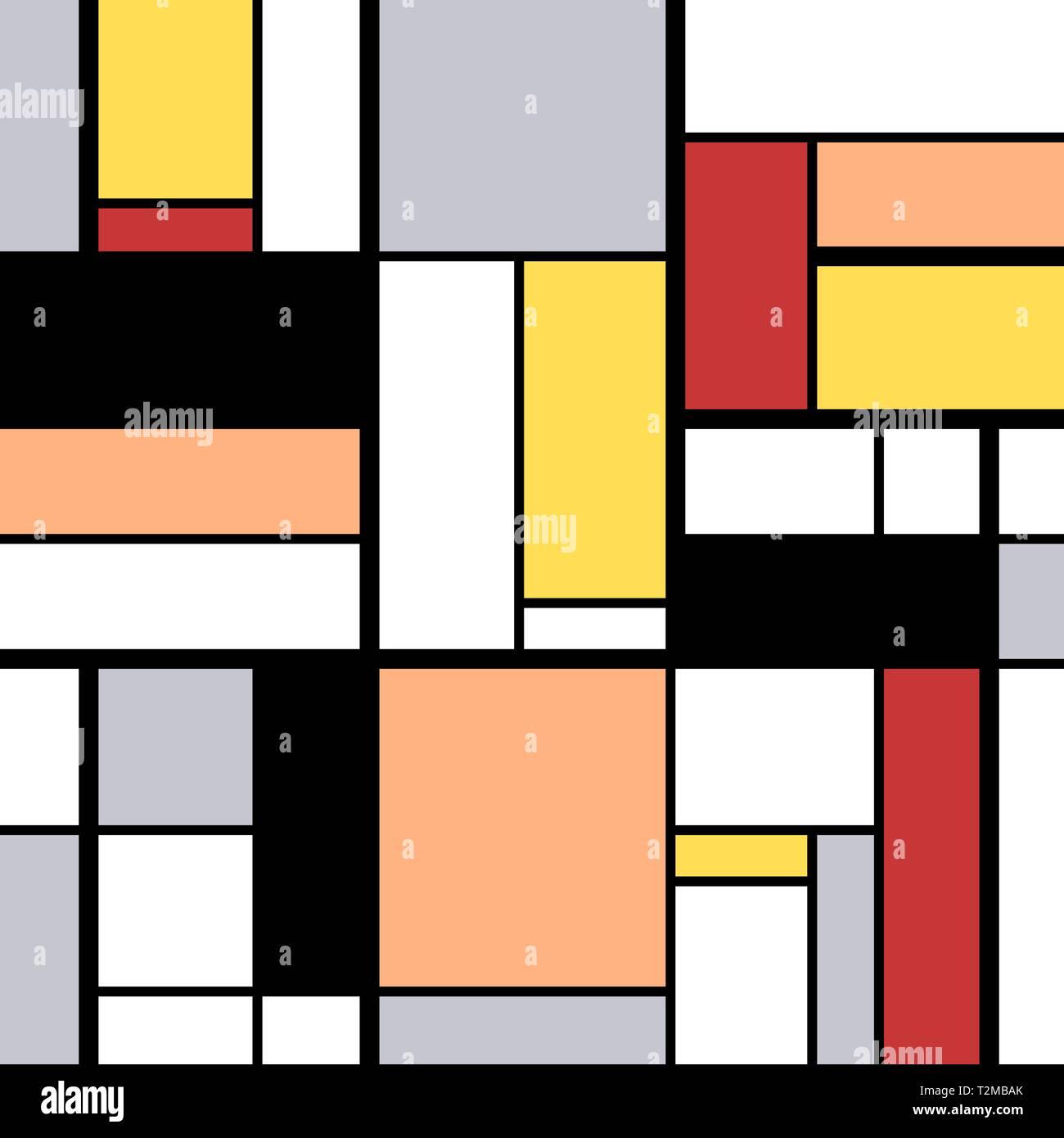 Simple geometry modern art abstract colorful squares and rectangles