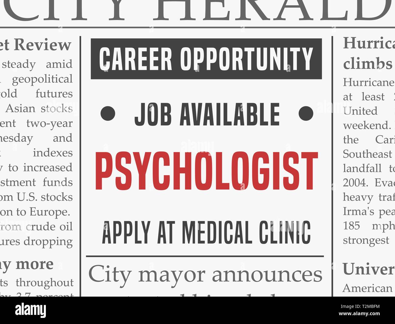 Fake classified ad newspaper job Stock Vector Images - Alamy