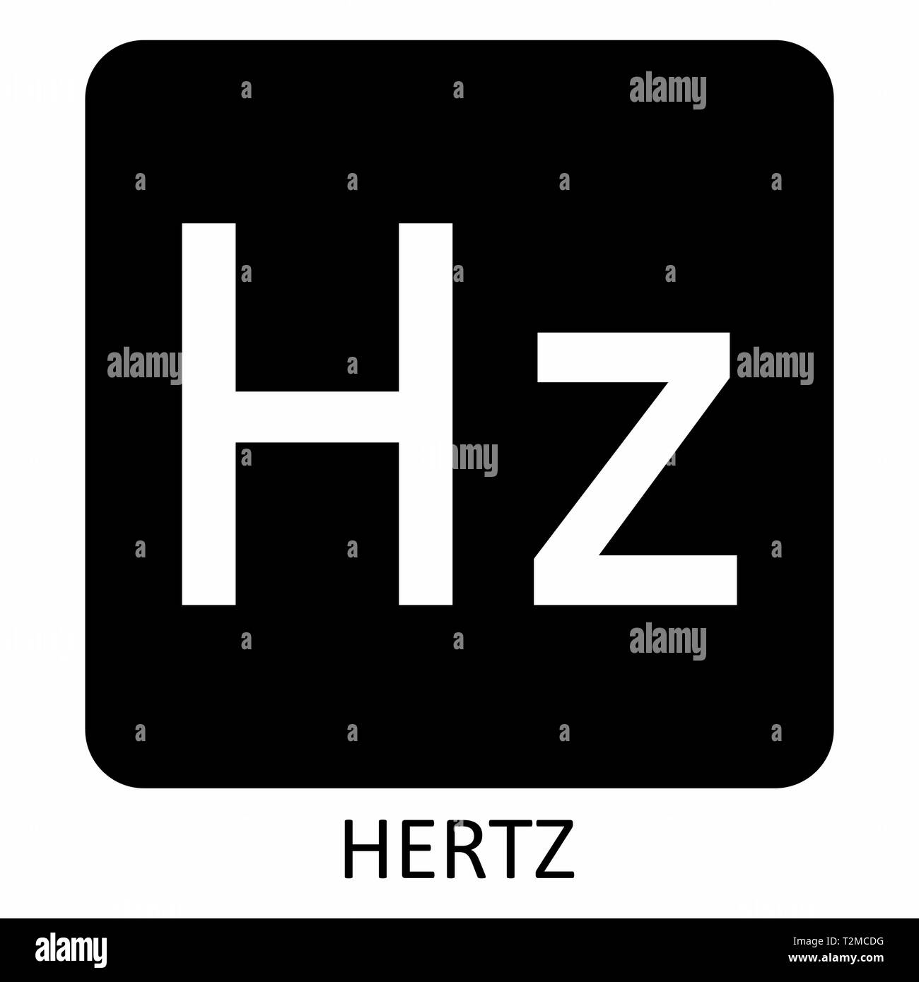 The white Hertz symbol illustration on dark background Stock Vector
