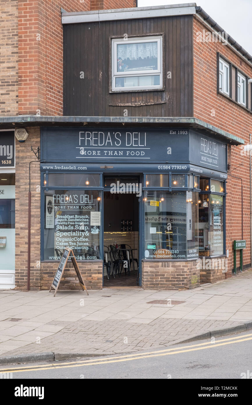 Freda's Deli delicatessen and cafe in Knowle near Solihull, West Midlands Stock Photo