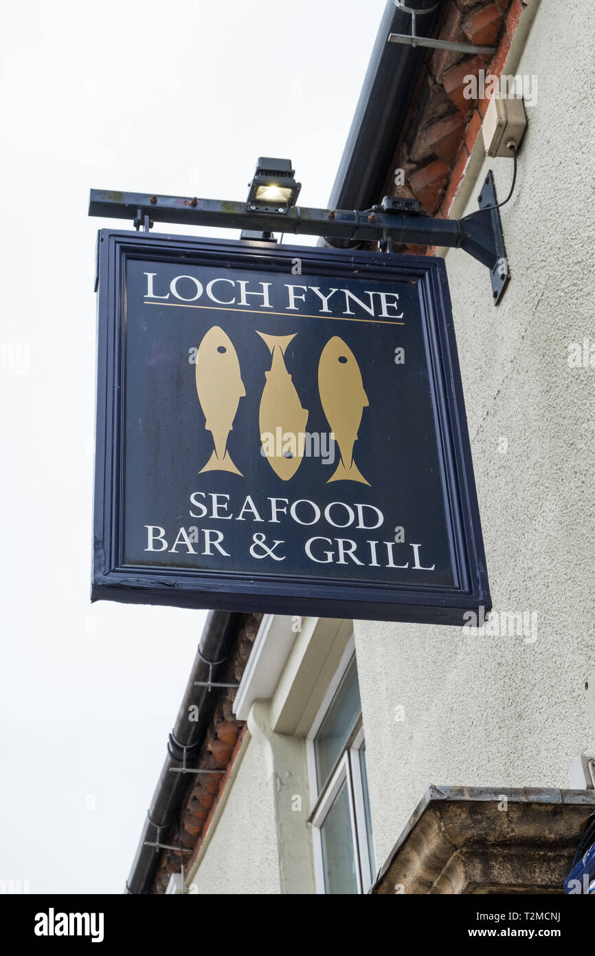 Loch Fyne Seafood Bar and Grill fish restaurant in the village of Knowle near Solihull, West Midlands Stock Photo