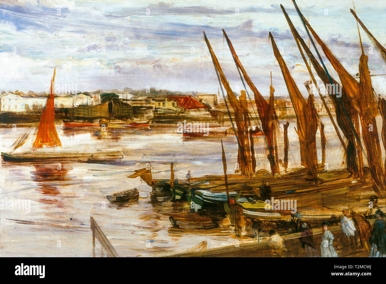 James McNeill Whistler, Battersea Reach, painting, c. 1863 Stock Photo