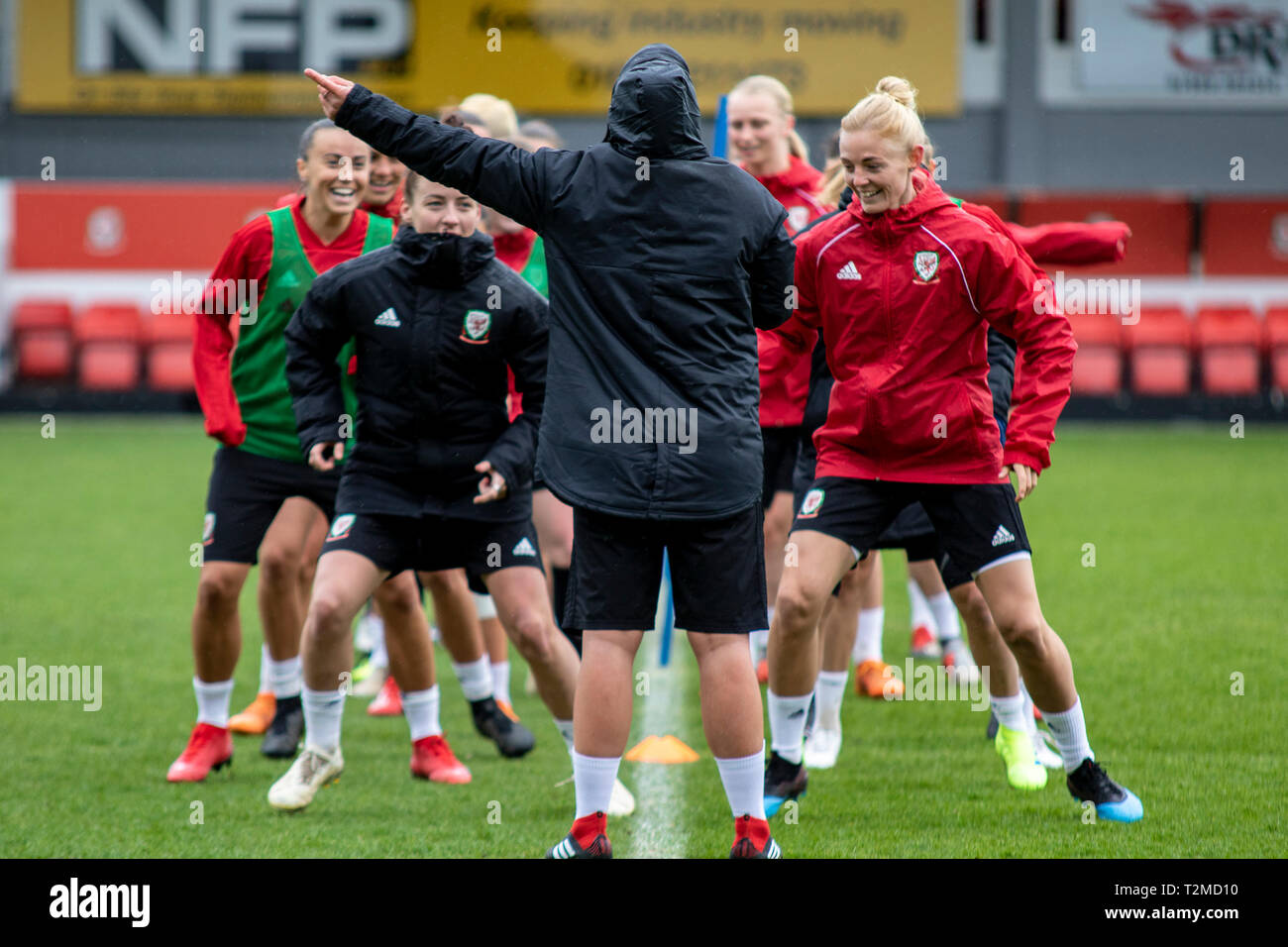 Sophie Ingle of Wales Women trains at Rodney Parade ahead of the Wales v Czech Republic International Friendly. Stock Photo