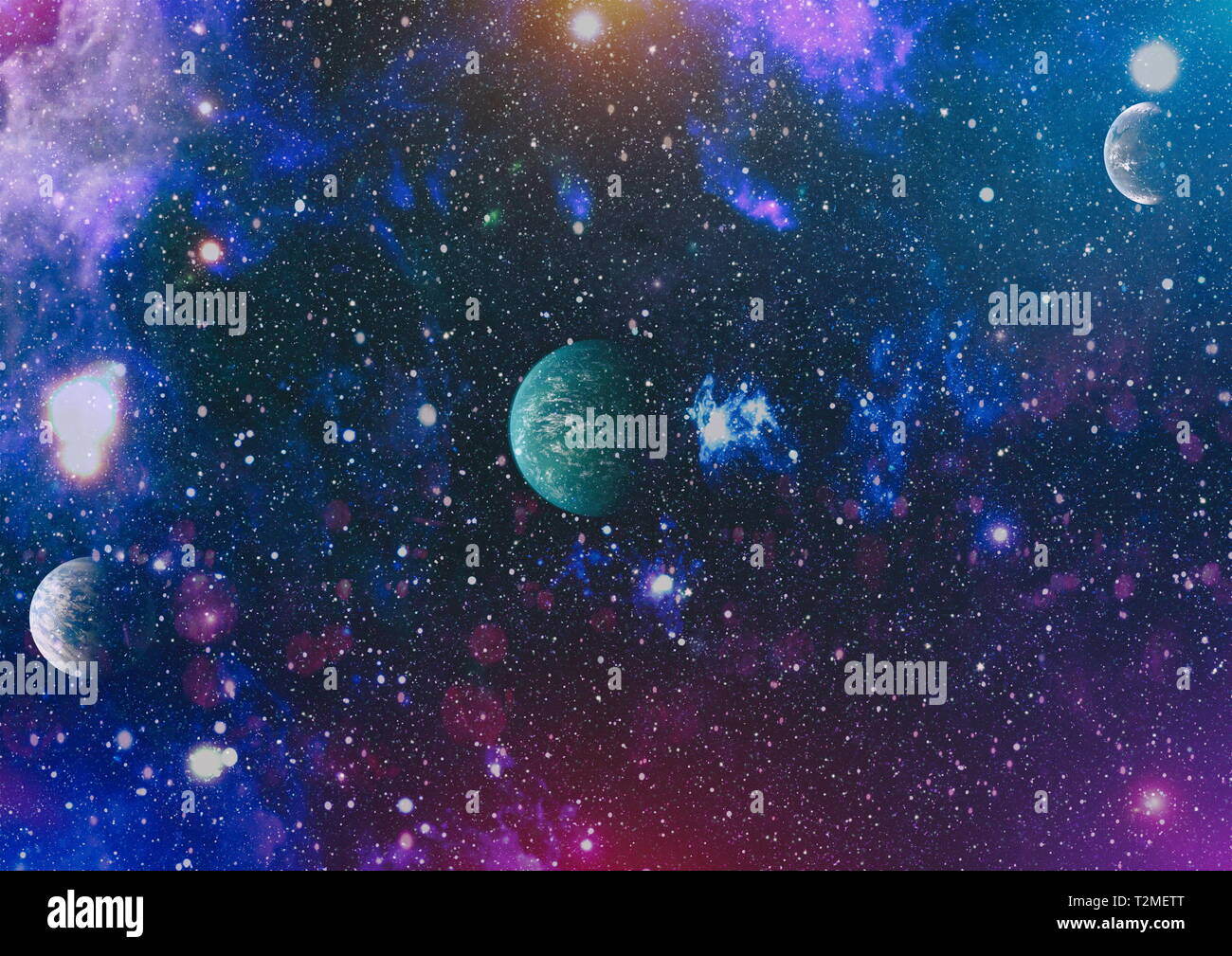 Futuristic abstract space background. Night sky with stars and nebula. Elements of this image furnished by NASA Stock Photo