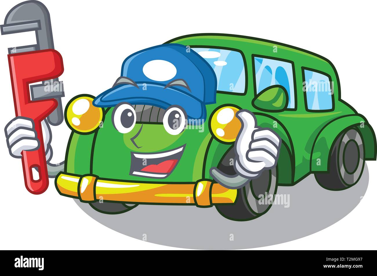 Plumber classic car toys in cartoon shape vector illustration Stock ...