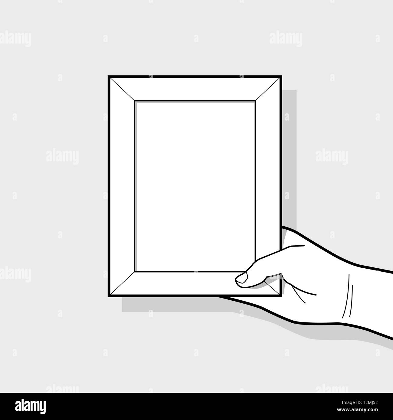 Hand Holding Picture Frame Stock Vector Image & Art Alamy