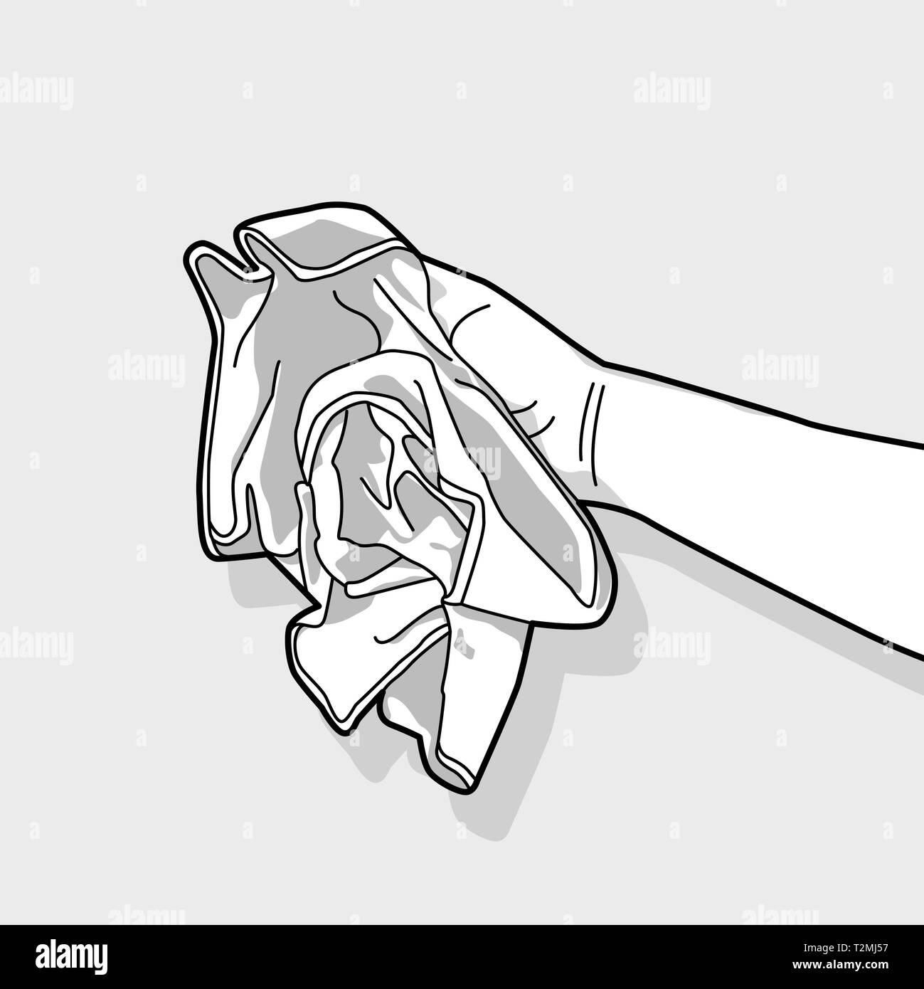 Hand holds the microfiber cloths for wiping. Stock Vector