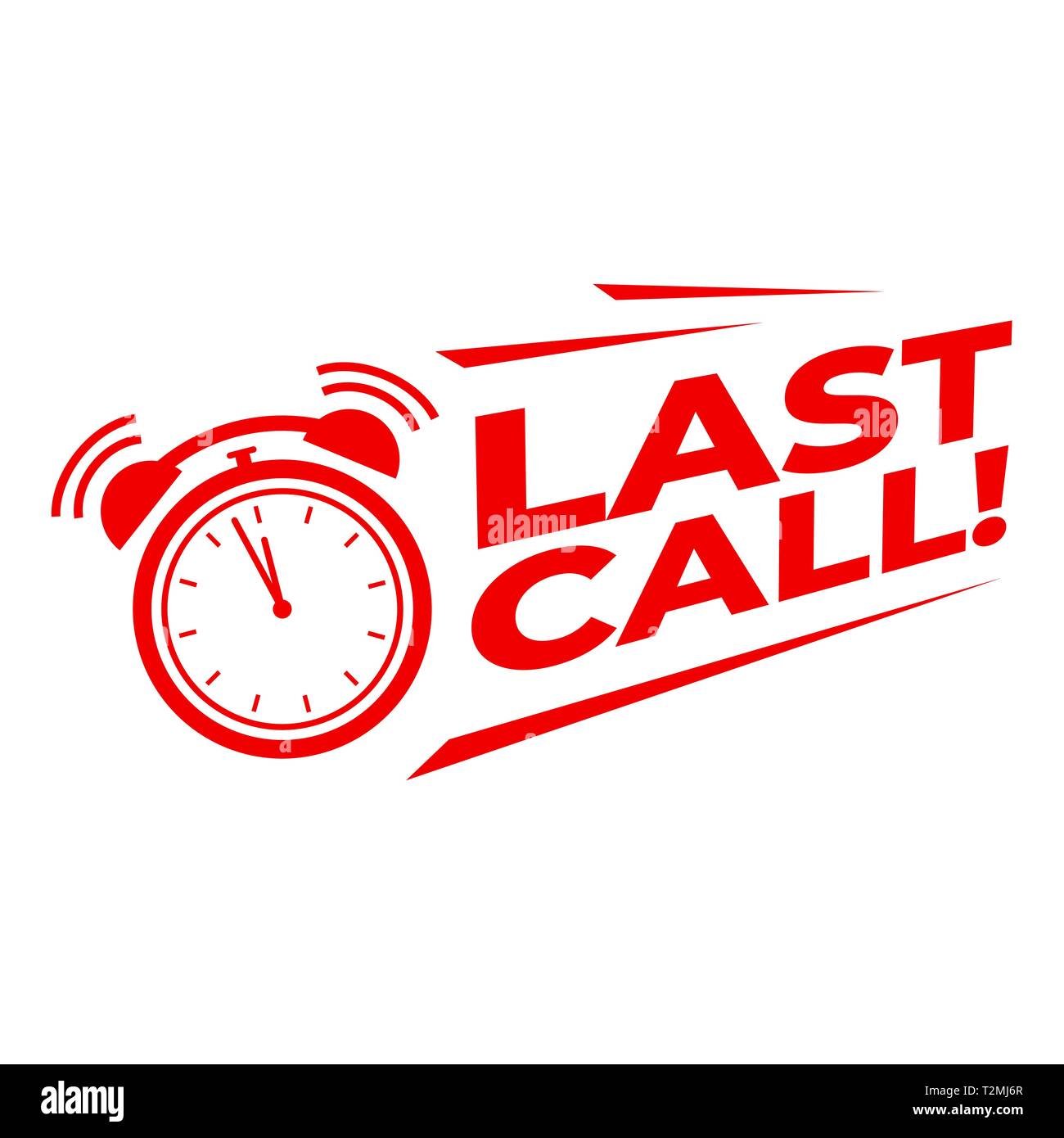 Last call with alarm clock, Sale promotion campaign countdown.