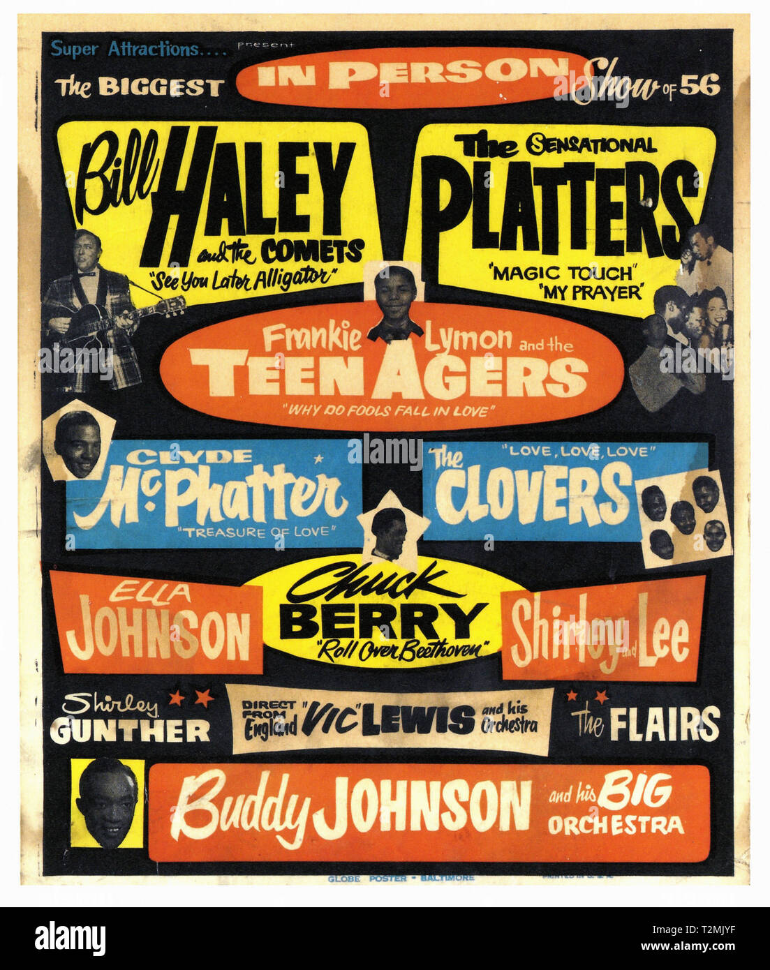 Shooting Star Bill Haley 1950s Vintage Concert Poster Shooting Star Bill Haley 1950s Vintage Concert Poster