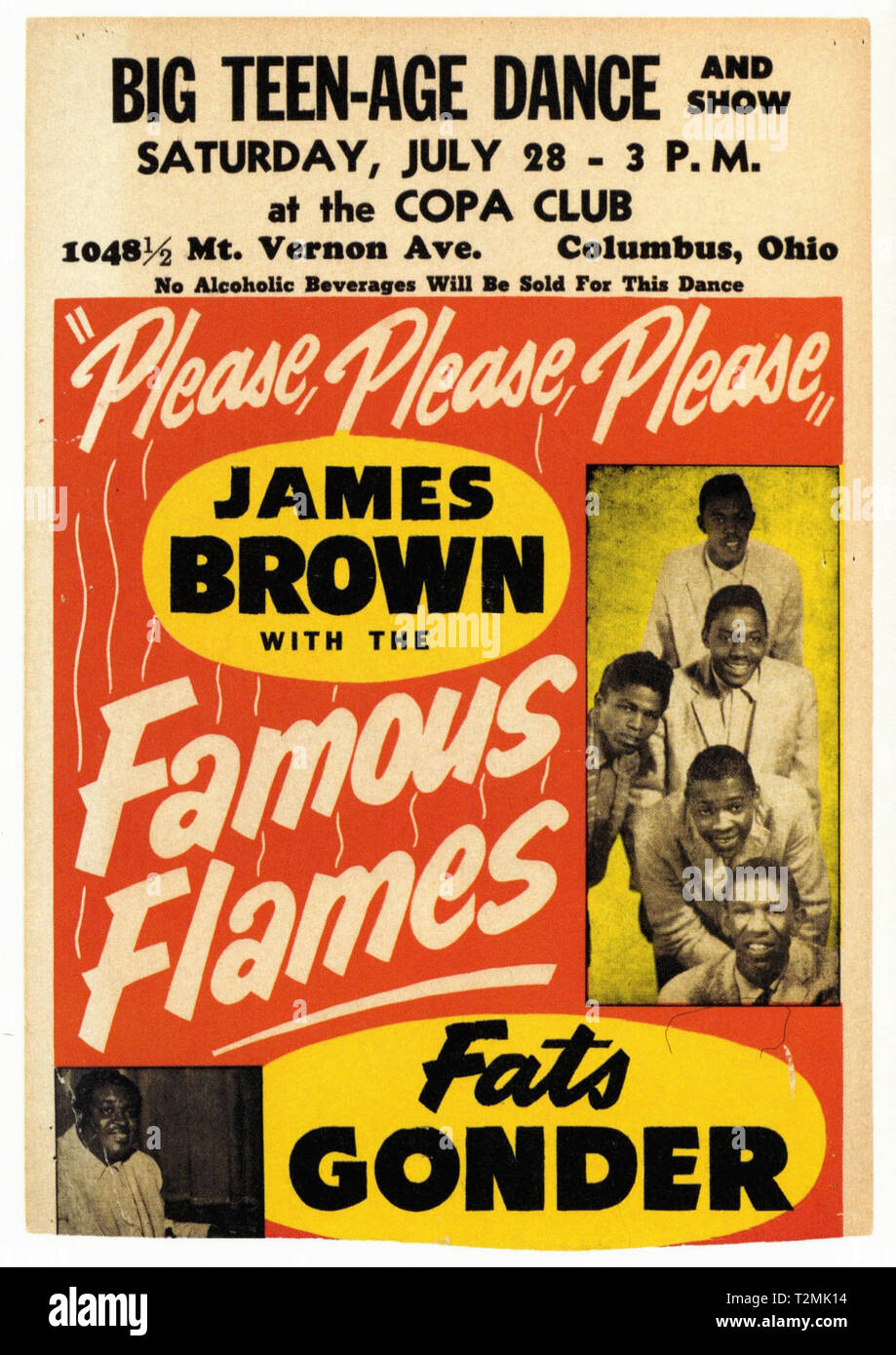 James Brown with the Famous Flames Vintage concert poster Stock Photo