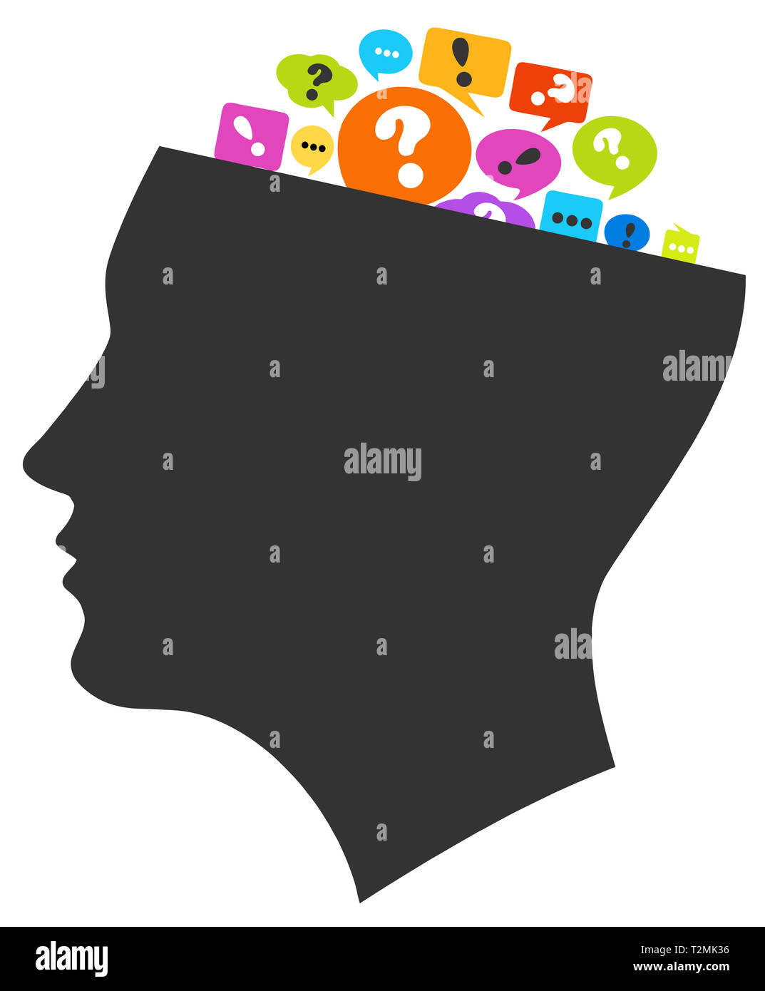 always keep it open mind brain learning ideas illustration Stock Photo