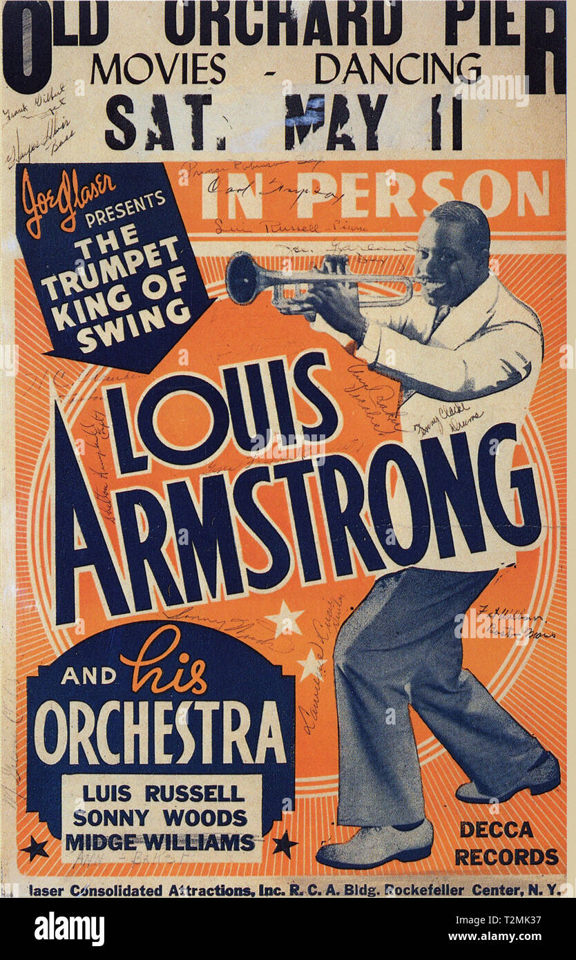Louis Armstrong - Vintage concert poster Stock Photo - Alamy