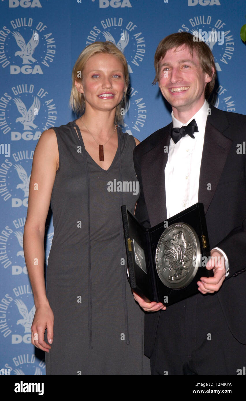 LOS ANGELES, CA. March 11, 2000: Actress Cameron Diaz & Director Spike