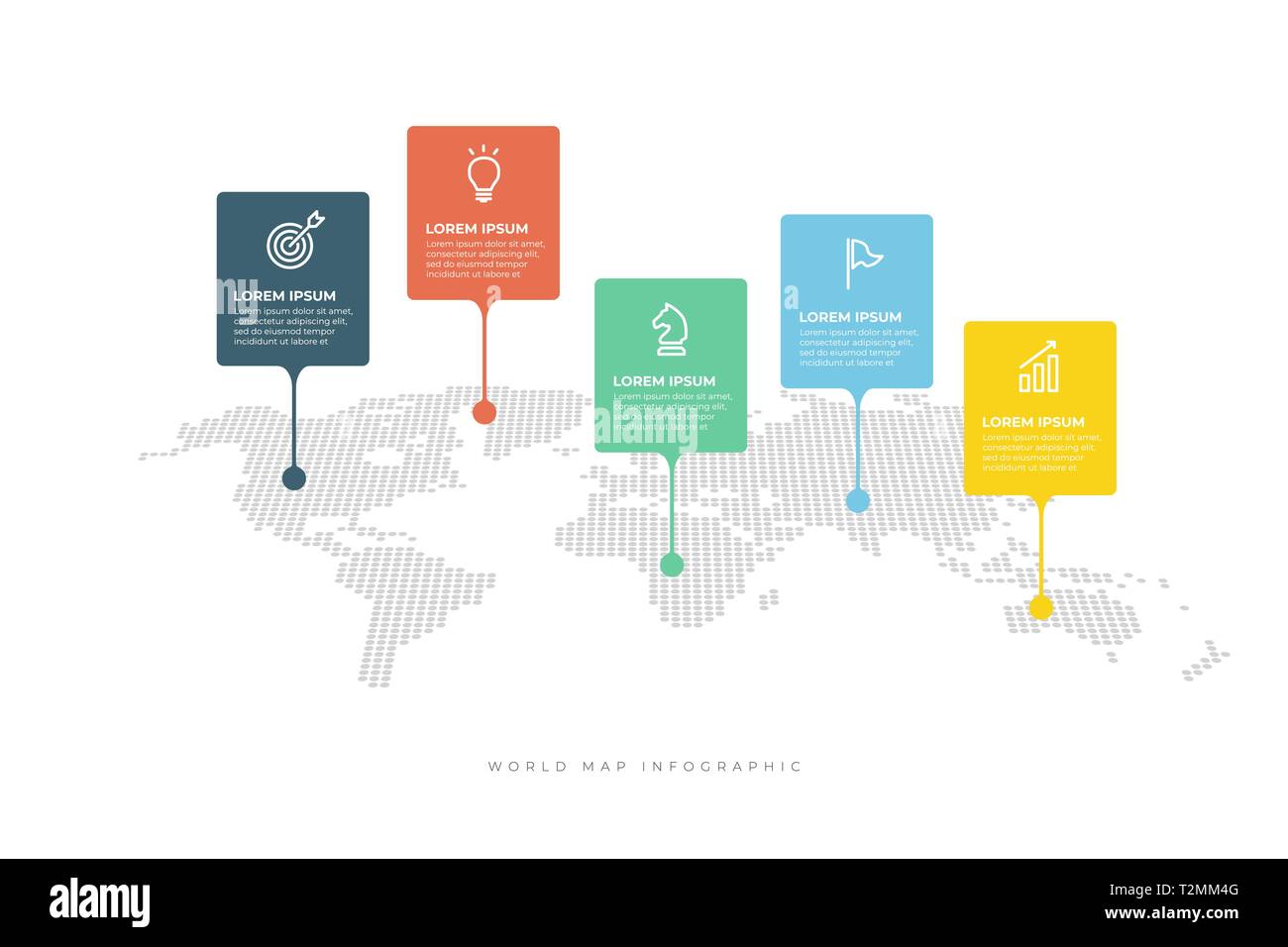 5 colorful elements with place for text. Minimal infographic design ...