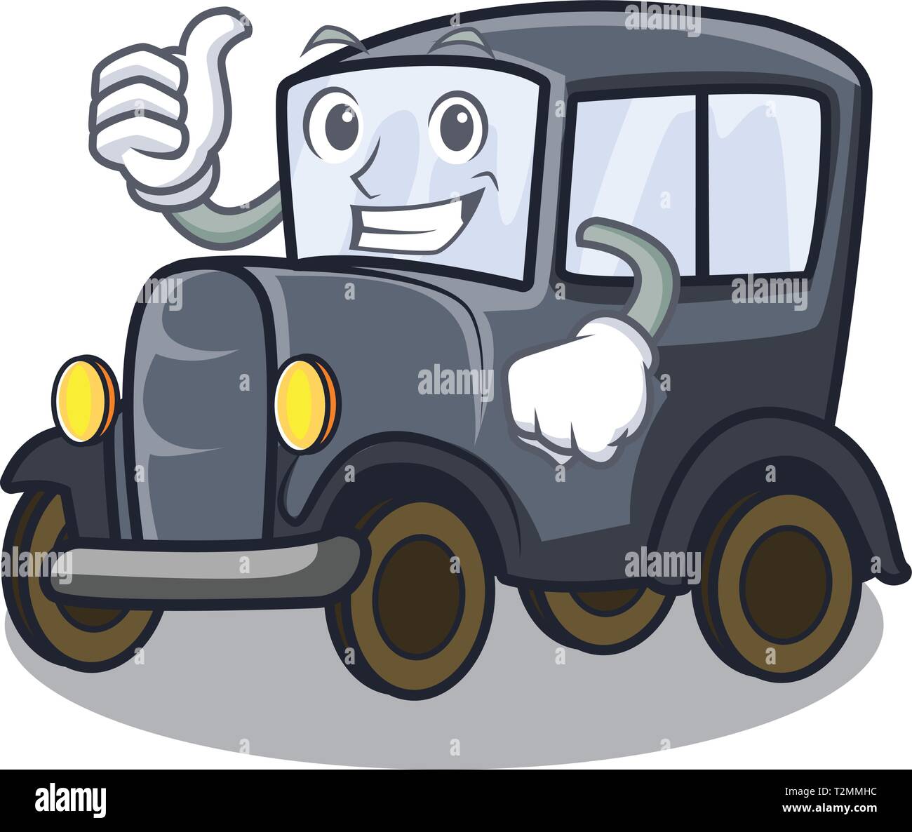 Thumbs up old car isolated in the cartoon vector illustration Stock Vector  Image & Art - Alamy