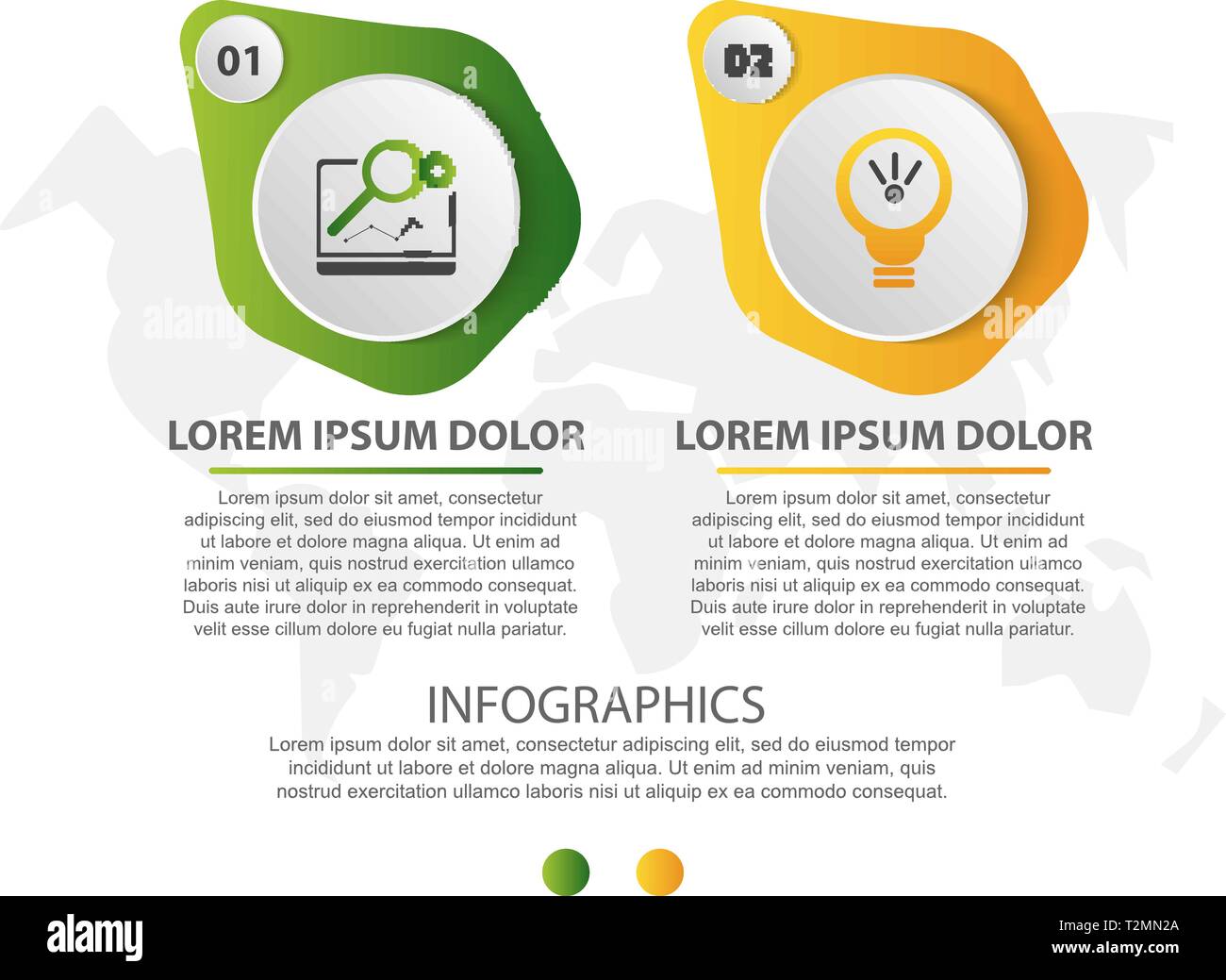 Modern 3D vector illustration. Circular infographic template with two ...