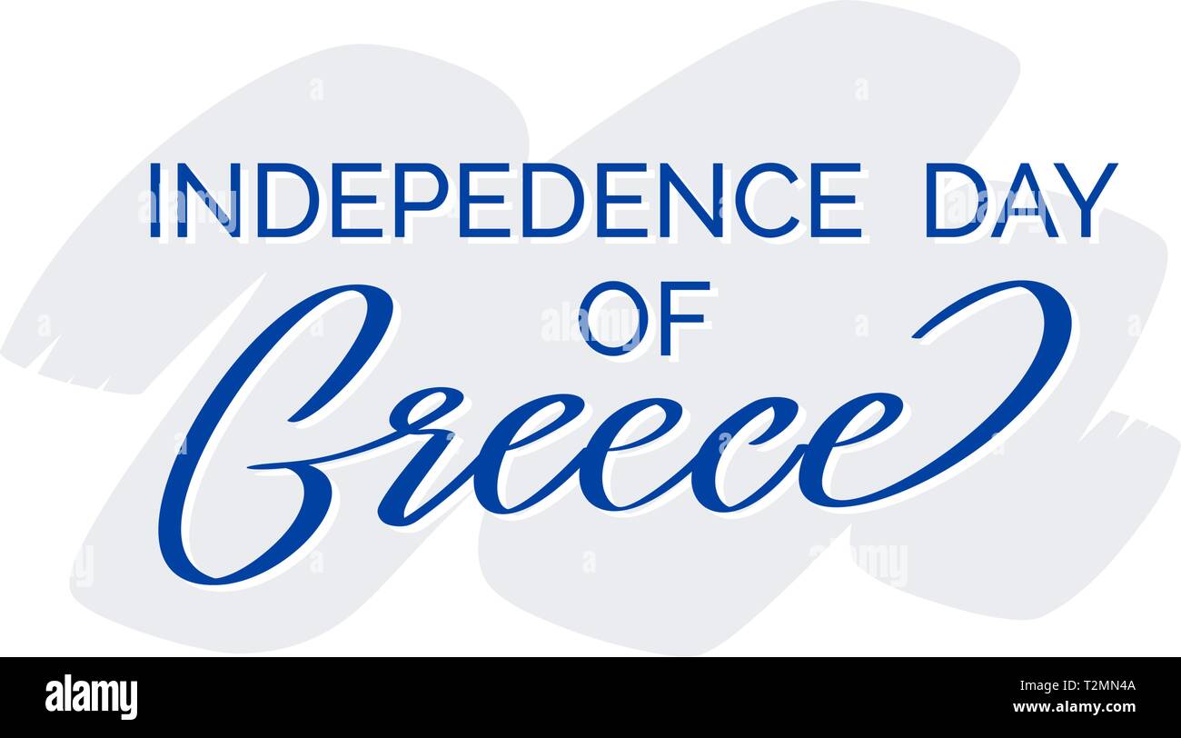 Greece Independence Day Text Design Vector Calligraphy