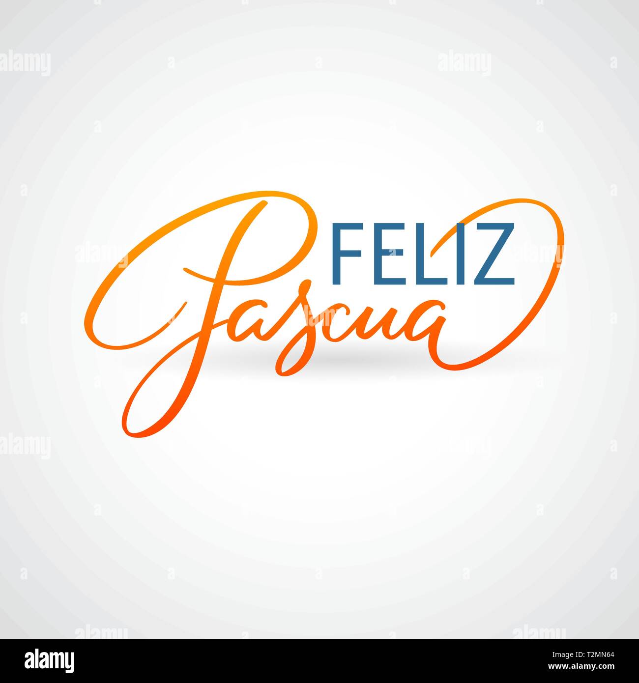 Feliz Pascuas - Easter greetings on Spanish vector typography, calligraphy, lettering, hand-writing in two colors. For banner, label, tag, poster, wal Stock Vector