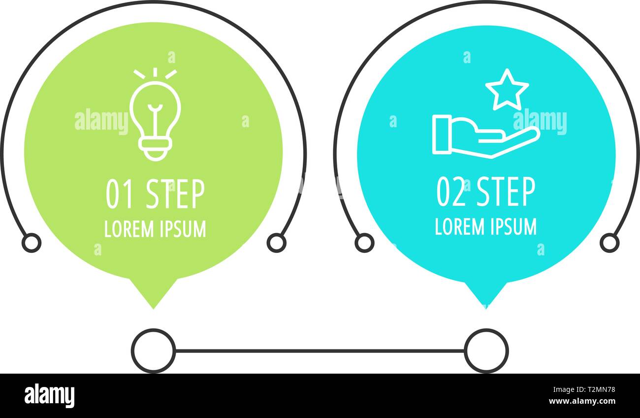 Modern vector flat illustration. Infographic circles template with two ...