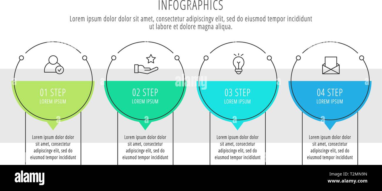 Modern vector flat illustration. Infographic circles template with four ...