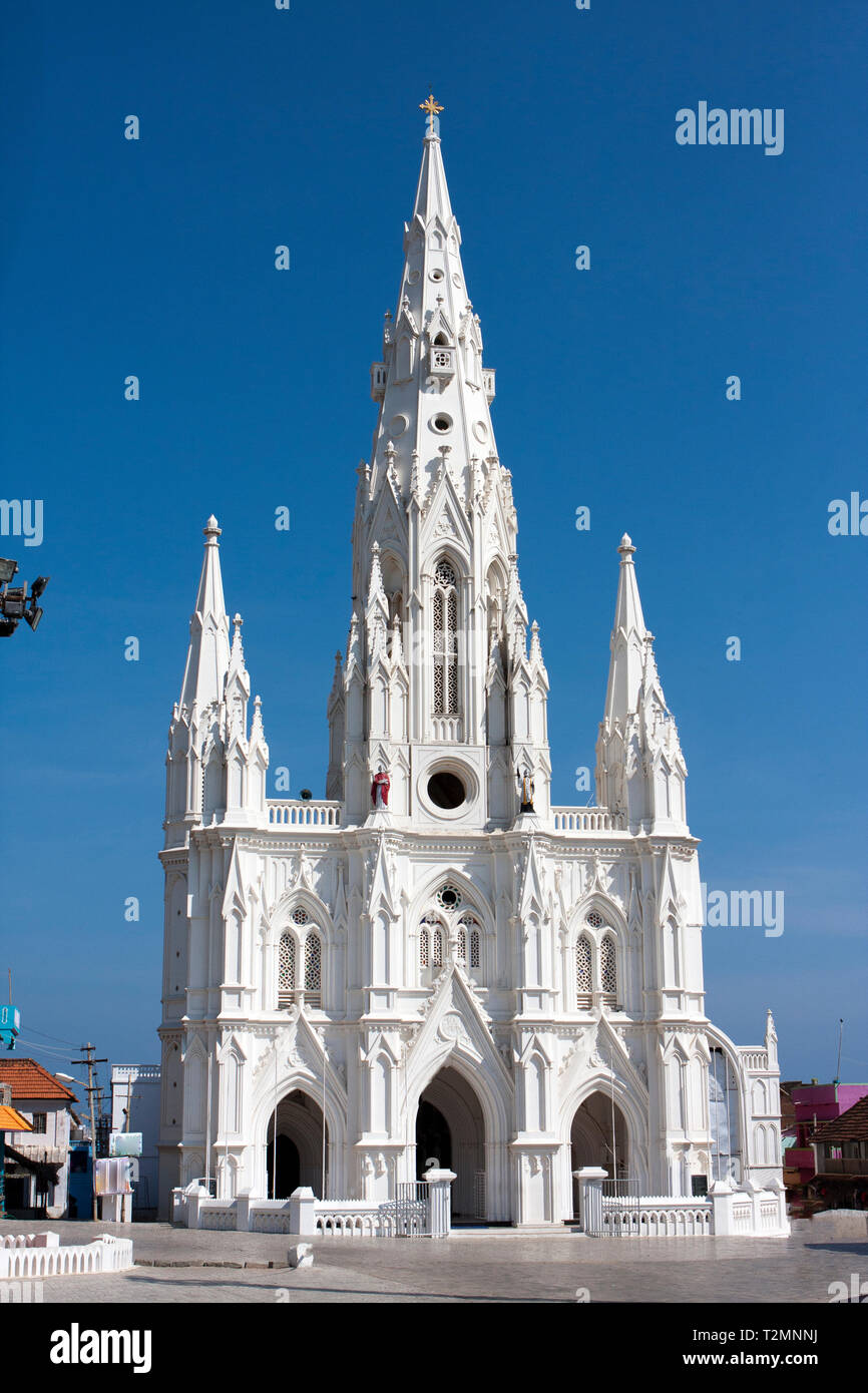 Catholic Church (Church of Our Lady Ransom) in Kanyakumari,Tamil Nadu, India Stock Photo