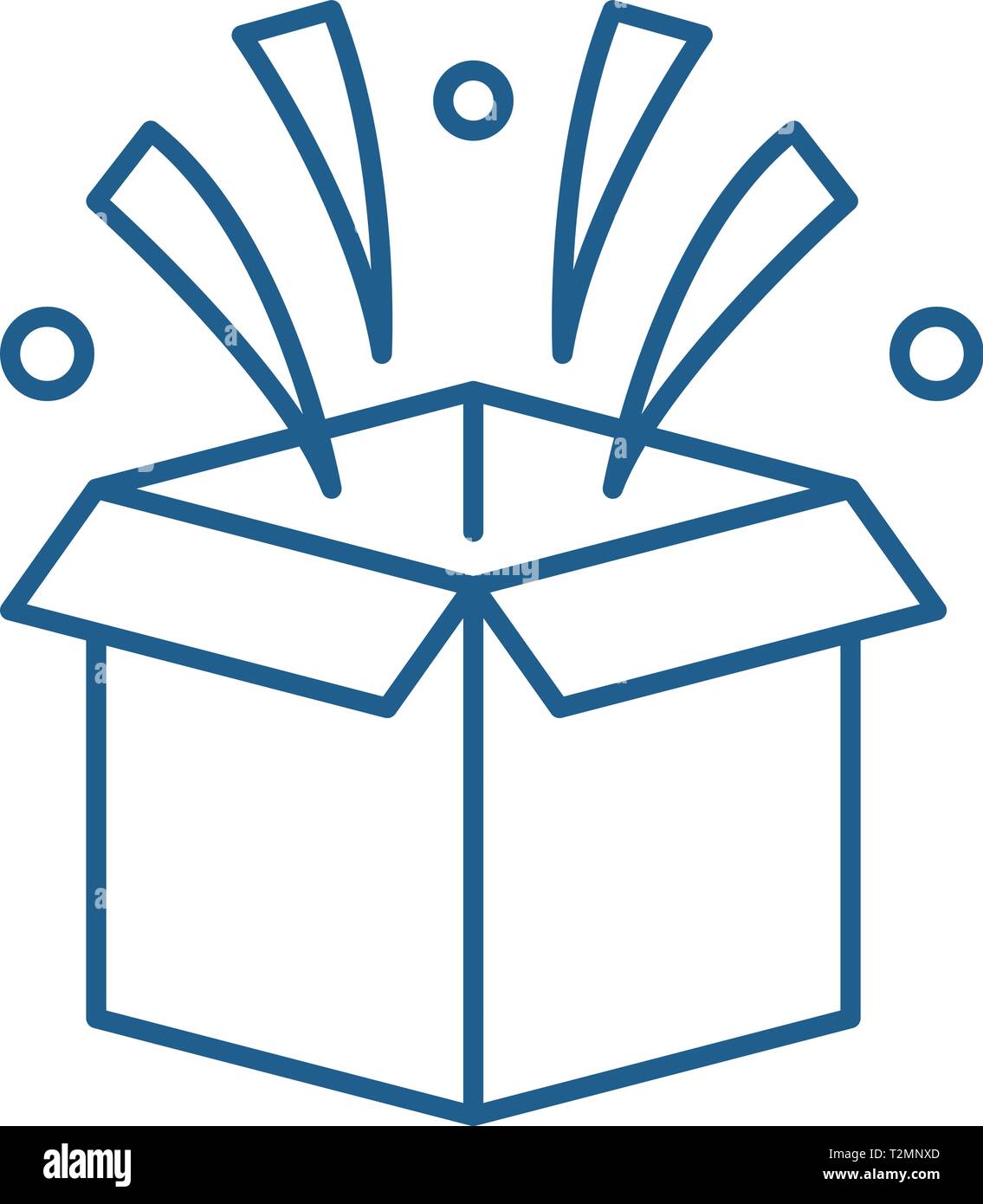 Surprise in box line concept icon. Surprise in box flat vector website ...