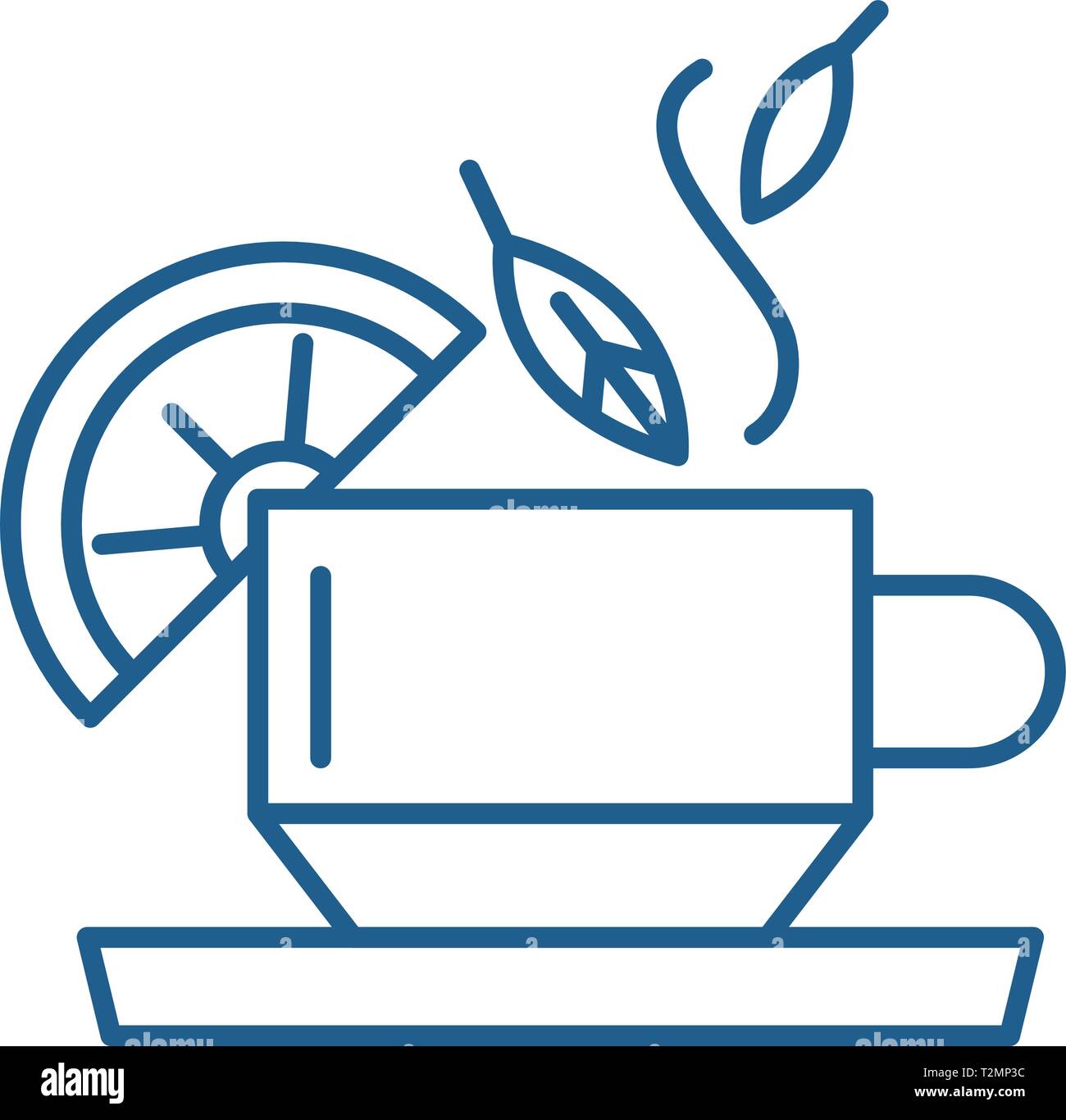 Tea for health line concept icon. Tea for health flat vector website ...