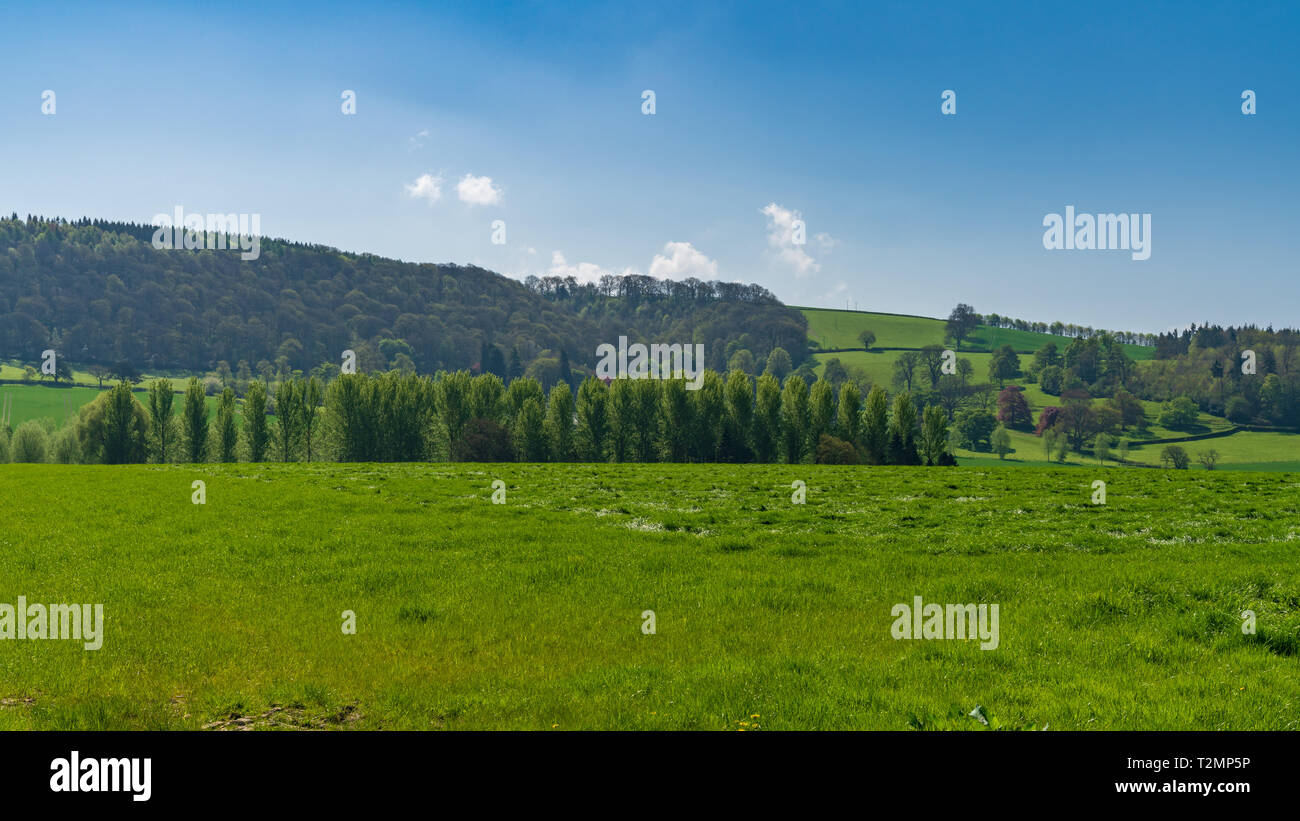 Landscape near Plowden, Shropshire, England, UK Stock Photo