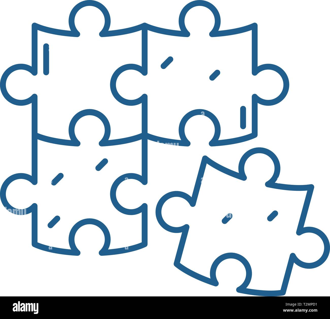 Unification line concept icon. Unification flat vector website sign