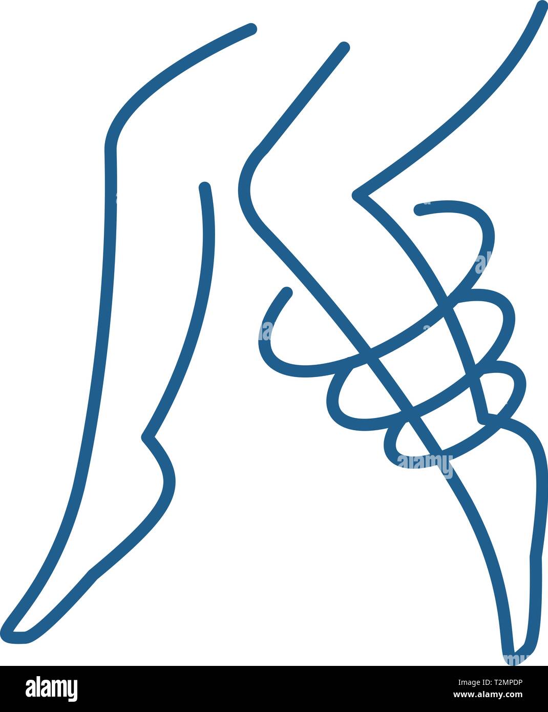 Varicose veins line concept icon. Varicose veins flat vector website ...