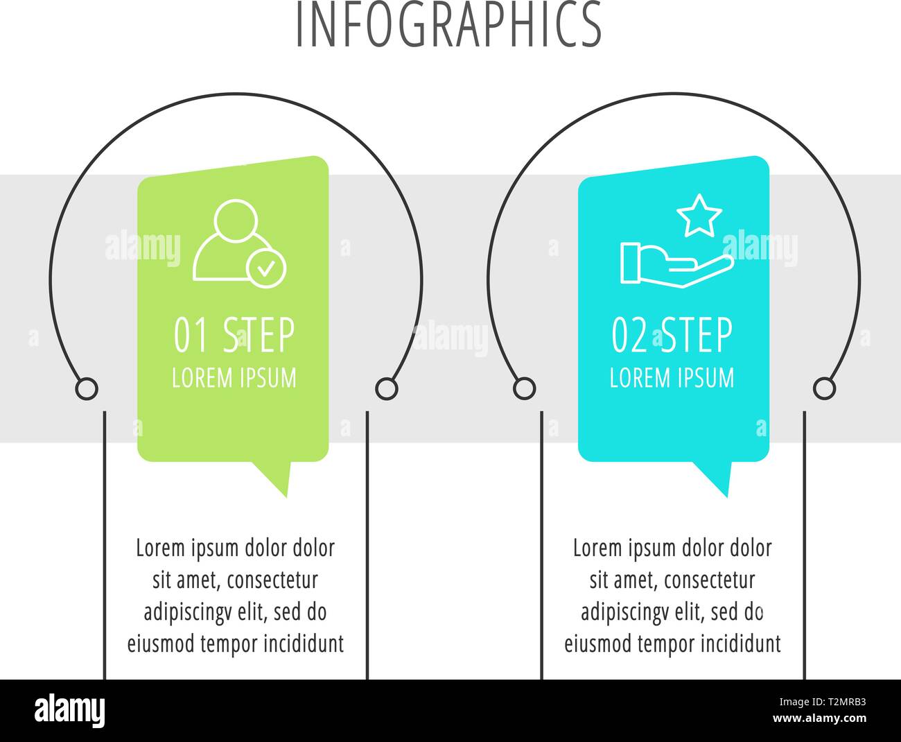 Modern vector flat illustration. Infographic circles template with two ...