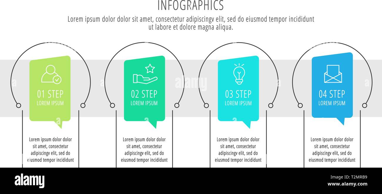Modern vector flat illustration. Infographic circles template with four ...