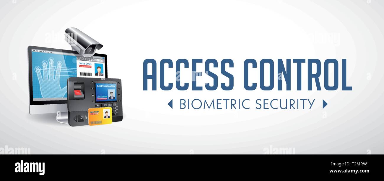 Access control system - Alarm zones - security system concept - website banner Stock Vector