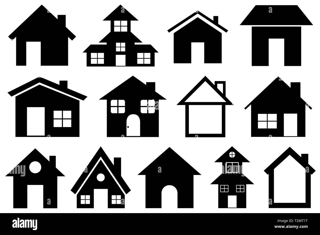 Set of different houses isolated on white Stock Photo - Alamy
