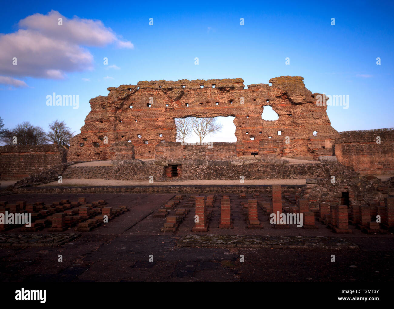 The remnants of the Wroxeter Roman city in Wroxeter, Shropshire, England, UK. Stock Photo