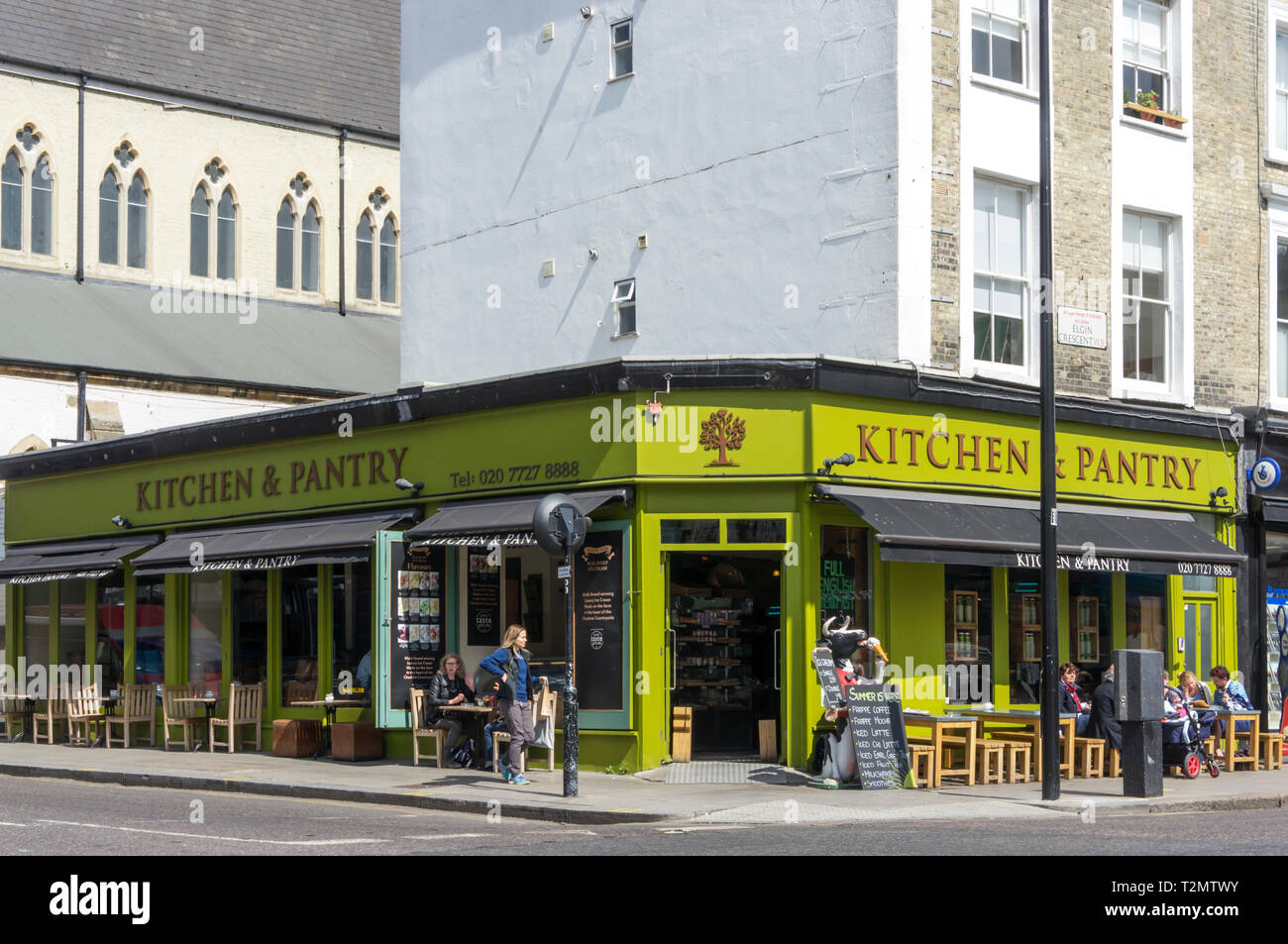 Kitchen & Pantry restaurant in Elgin Crescent, Notting Hill. Stock Photo