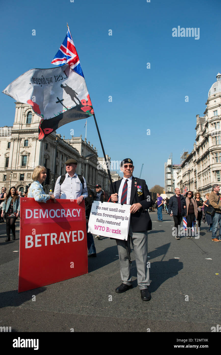 March 29th 2019 The day the Britain was meant to leave the EU. Saw two rallies one being Ukip and the other was Leave Means Leave. Stock Photo