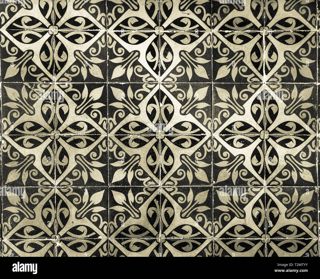 vintage ceramic tiles background, perfect colorful pattern Stock Photo