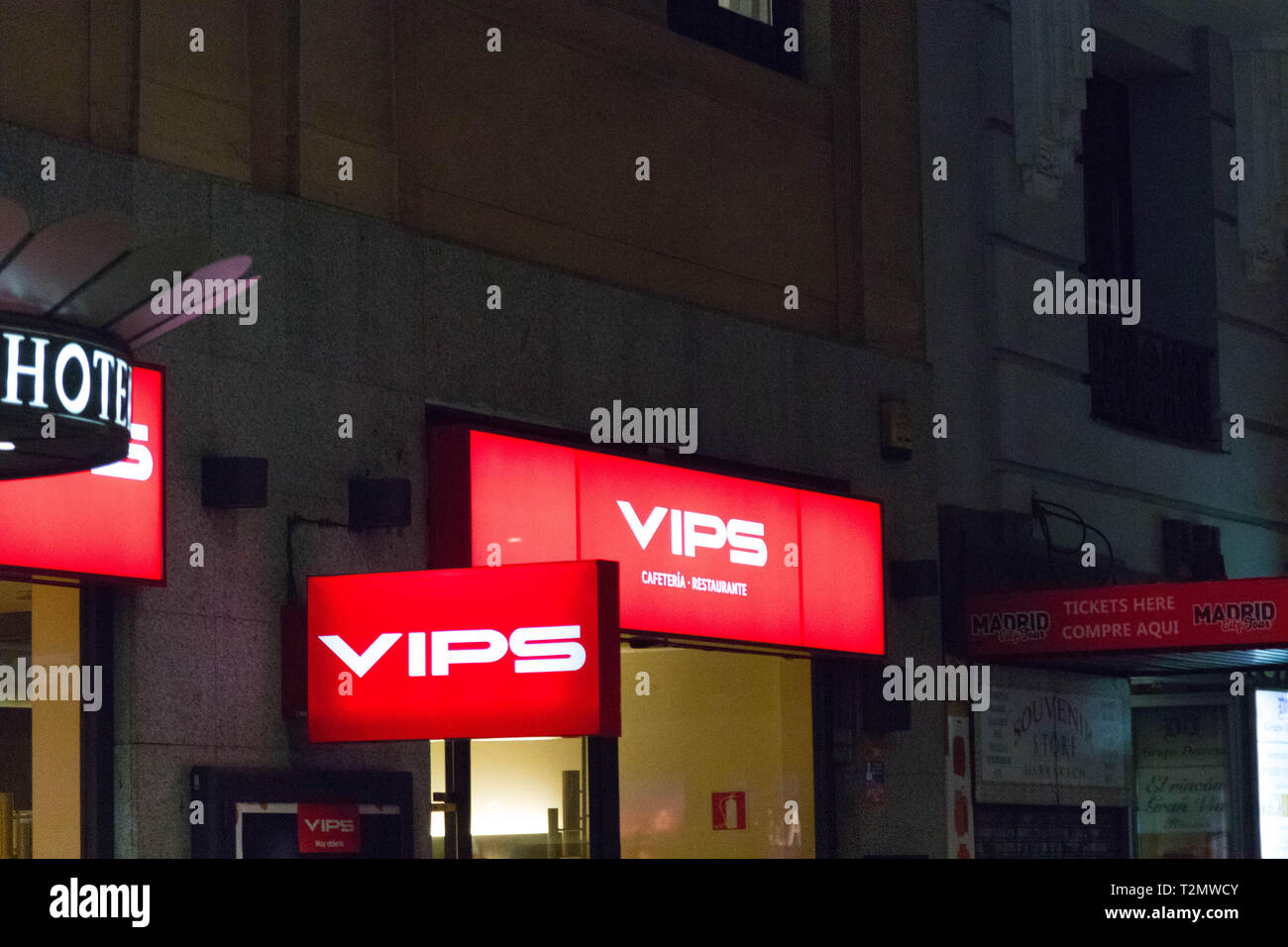 VIPS cafeteria restaurant fast food Madrid Spain Stock Photo - Alamy