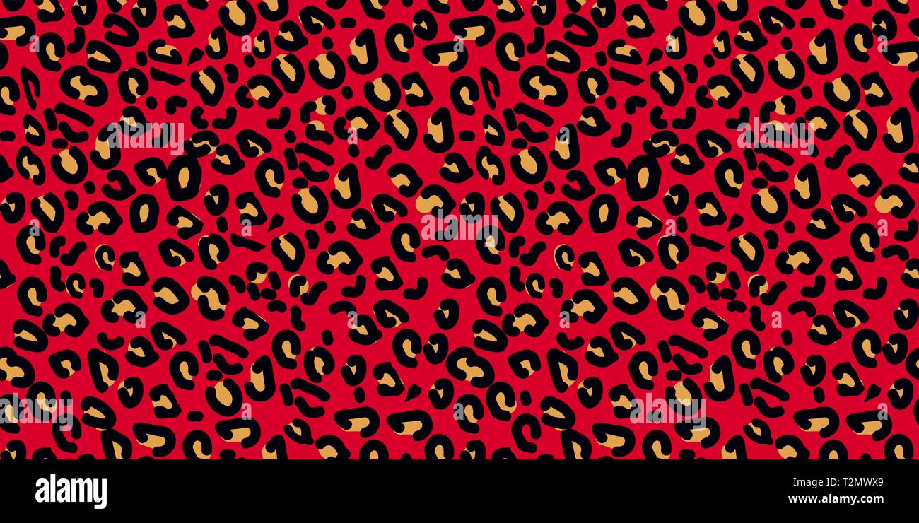 Red leopard seamless pattern. Animal print. Vector background eps 10 ...