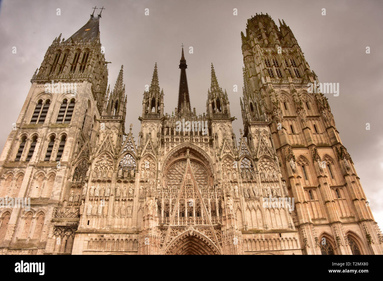 Exterior of Rouen Cathedral, Rouen, Normandy, France Stock Photo