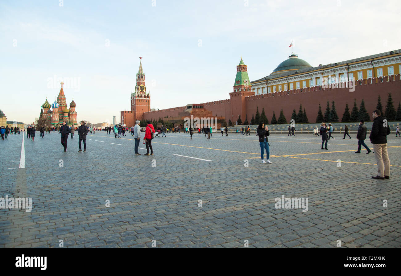 Red Square and Kremlin's Spasskaya Tower 2019 Stock Photo