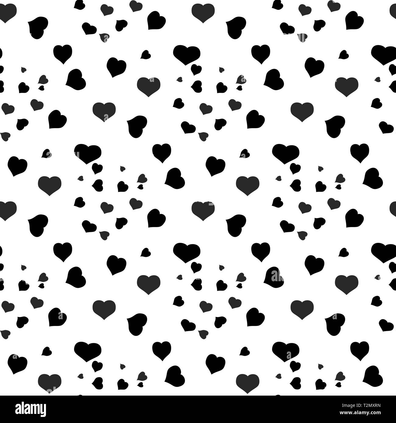 Seamless monochrome pattern with small hearts. Vector repeating texture ...